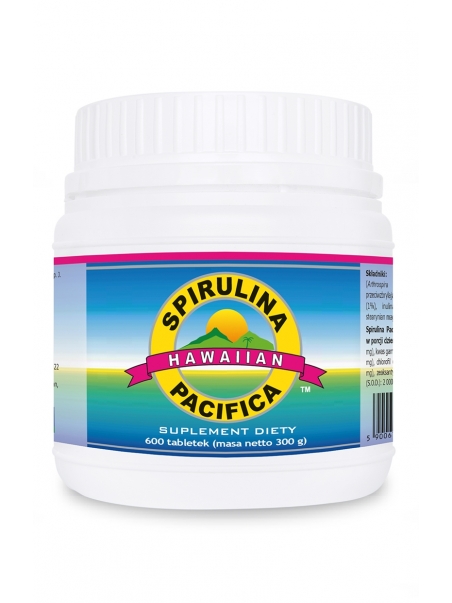 Spirulina Pacifica® hawajska 500 mg (600 tabletek) - suplement diety