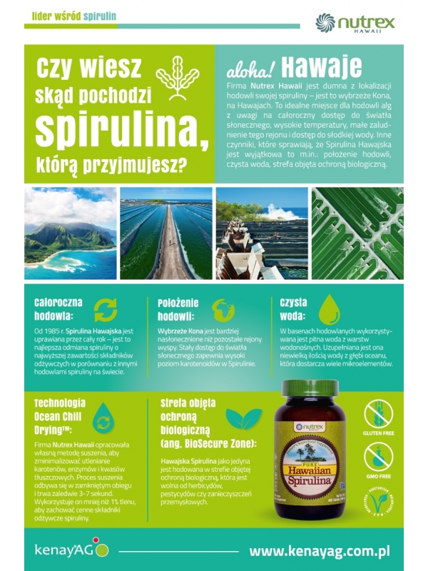 Hawaiian Spirulina® SPIRULINA HAWAJSKA PACIFICA 500 mg (400 tabletek) - suplement diety