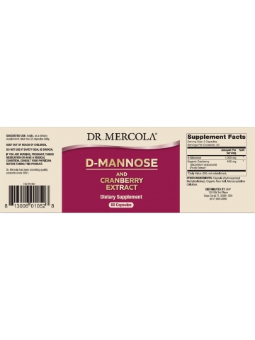 D-Mannoza z żurawiną DR. MERCOLA® (60 kapsułek) - suplement diety