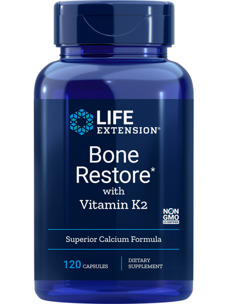 Bone Restore with Vitamin K2 LifeExtension (120 kapsułek) - suplement diety