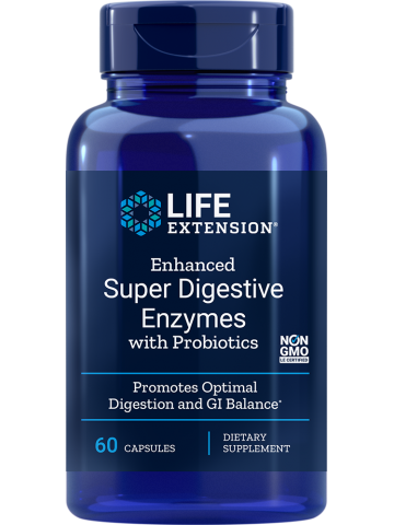 Enzymy - Enhanced Super Digestive Enzymes with Probiotics Life Extension (60 kapsułek) - suplement diety