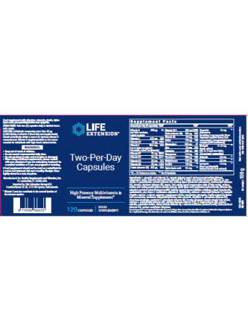 Two-Per-Day LifeExtension (120 kapsułek) - suplement diety