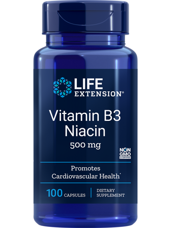 Witamina B3 Niacyna Life Extension (100 kapsułek) - suplement diety
