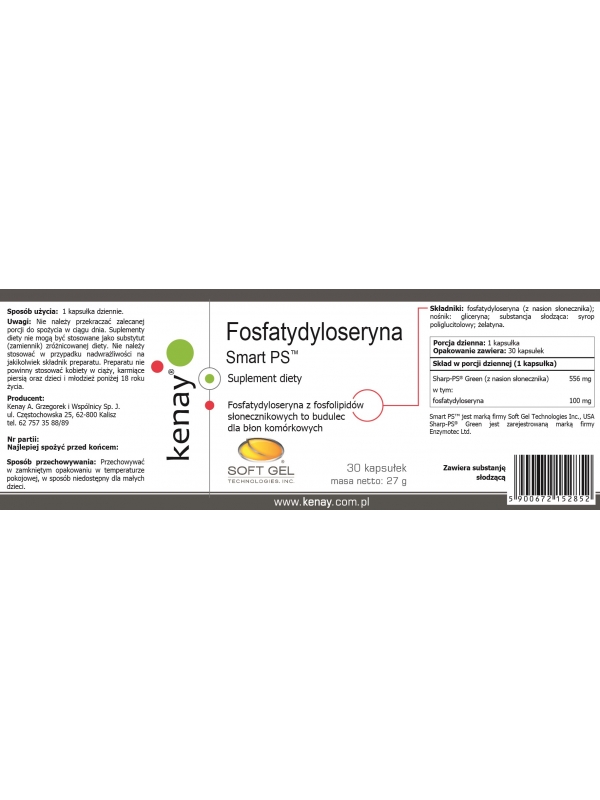 Fosfatydyloseryna Smart PS™ (30 kapsułek) - suplement diety