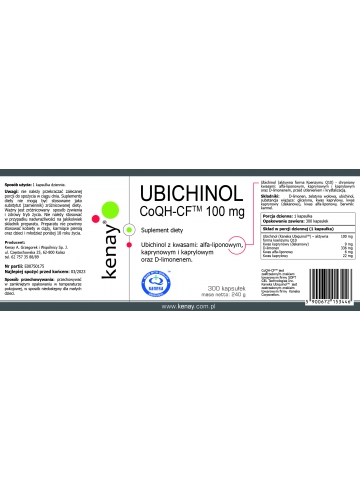 UBICHINOL CoQH-CF 100 mg (300 kapsułek) - suplement diety