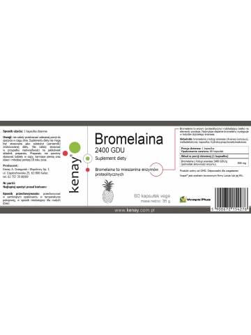 Bromelaina 2400 GDU (60 kapsułek) - suplement diety