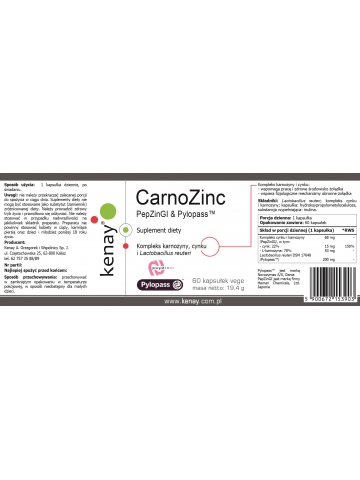 CarnoZinc PepZinGI & Pylopass™ (60 kapsułek) - suplement diety