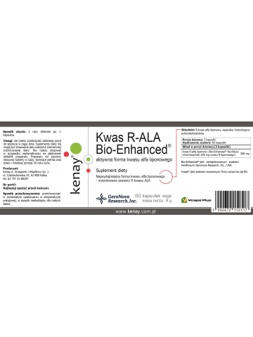 Kwas R-ALA Bio-Enhanced® aktywna forma kwasu liponowego (60 kapsułek) - suplement diety
