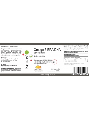 Omega-3 EPA/DHA  EZmega MAX (60 kapsułek) - suplement diety