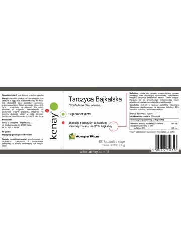 Tarczyca Bajkalska (Scutellaria Baicalensis)  (60 kapsułek) - suplement diety