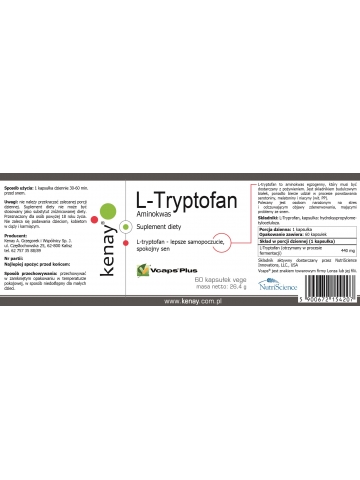 L-Tryptofan (60 kapsułek) - suplement diety