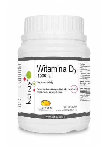 WITAMINA D3 1000 IU (300 kapsułek) - suplement diety