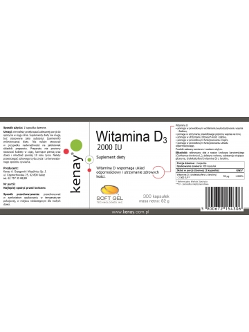 WITAMINA D3 2000 IU (300 kapsułek) - suplement diety