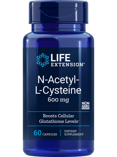 NAC N-acetylo-L-cysteina LifeExtension 600 mg (60 kapsułek) - suplement diety