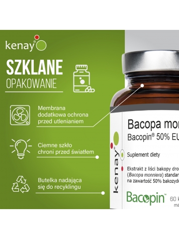 Bacopa monniera Bacopin® 50% EU (60 kapsułek) - suplement diety
