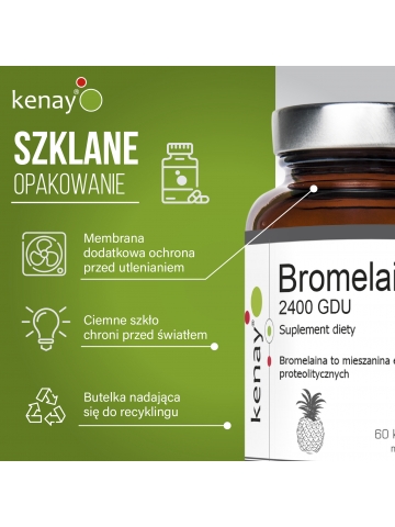 Bromelaina 2400 GDU (60 kapsułek) - suplement diety