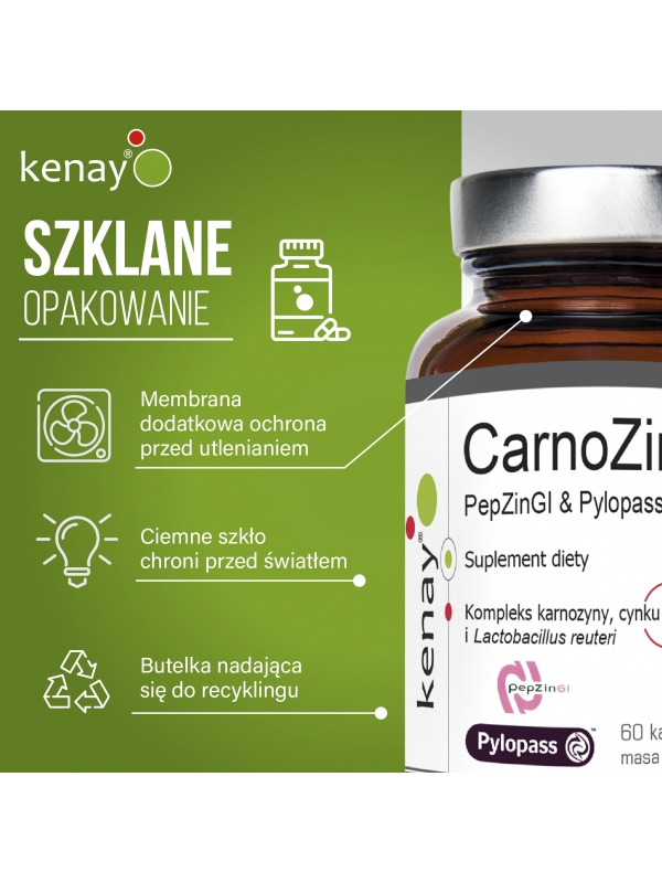 CarnoZinc PepZinGI & Pylopass™ (60 kapsułek) - suplement diety