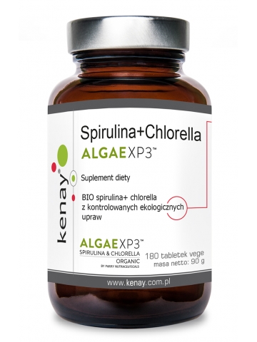 Spirulina+Chlorella ALGAEXP3 (180 tabletek) - suplement diety