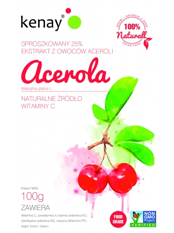 ACEROLA 25% - sproszkowany ekstrakt z owoców aceroli - 100 g