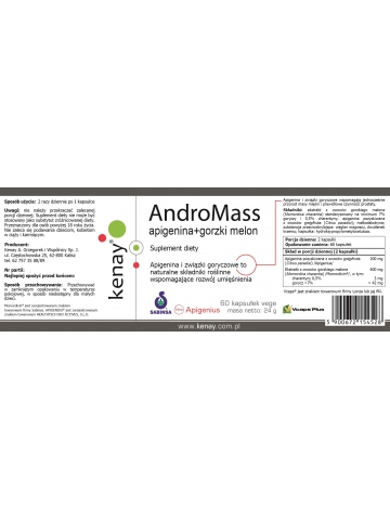 AndroMass apigenina + gorzki melon (suplement diety) - 60 kapsułek
