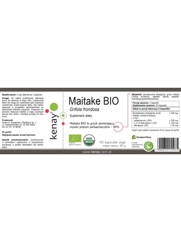 Maitake BIO Grifola frondosa (60 kapsułek vege)  - suplement diety