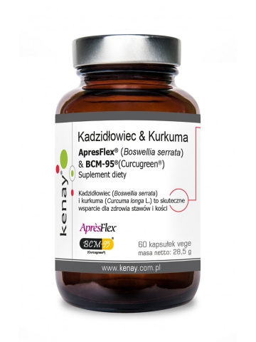 Kadzidłowiec & Kurkuma ApresFlex® (Boswellia serrata) & BCM 95® (CURCUGREEN®) (60 kapsułek) - suplement diety