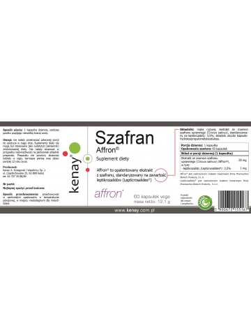 SZAFRAN Affron® (60 kapsułek vege) - suplement diety