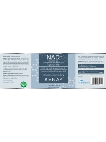 Produkt PREMIUM. NAD+ dinukleotyd nikotynoamidoadeninowy (30 kapsułek vege) - suplement diety