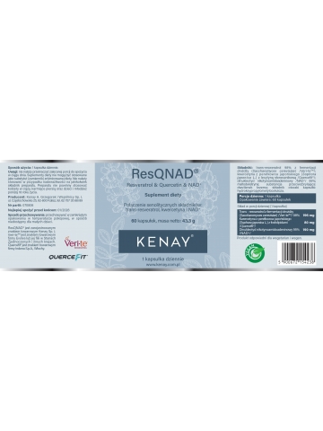 Produkt PREMIUM. ResQNAD® Resveratrol & Quercetin & NAD+ (resweratrol, kwercetyna, NAD) (60 kapsułek) - suplement diety