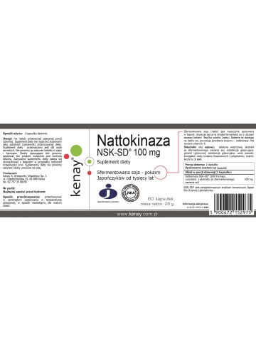 Nattokinaza 100 mg NSK-SD® (60 kapsułek) - suplement diety