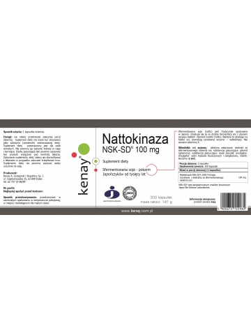 Nattokinaza 100 mg NSK-SD® (300 kapsułek) - suplement diety