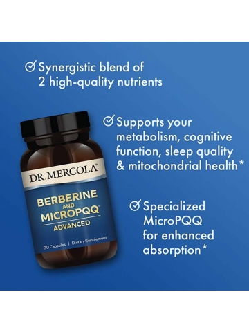 Berberyna z MicroPQQ DR. MERCOLA® (30 kapsułek) - suplement diety