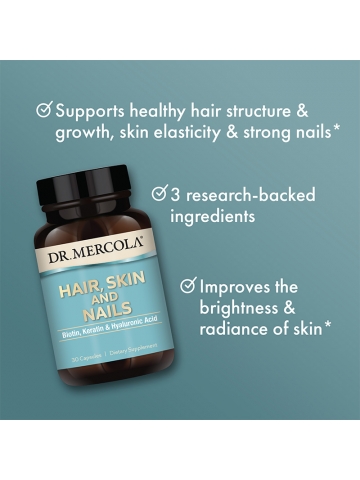 HAIR, SKIN AND NAILS (włosy, skóra, paznokcie) DR. MERCOLA® (30 kapsułek) - suplement diety