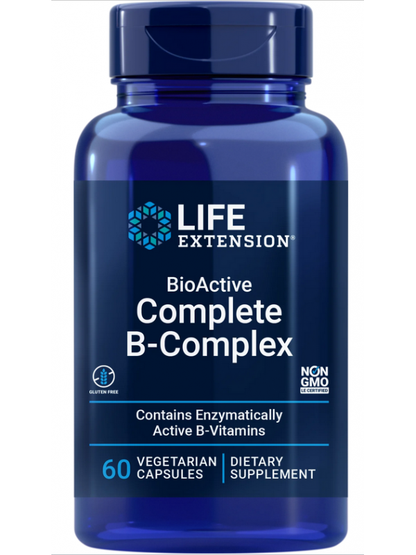 Witamina B Kompleks - BioActive Complete B Complex Life Extension (60 kapsułek) - suplement diety