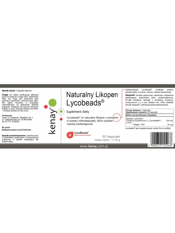 Naturalny Likopen Lycobeads® (60 kapsułek) - suplement diety