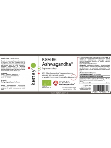 KSM-66 Ashwagandha® BIO (60 kapsułek) - suplement diety