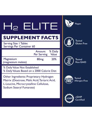 Cząsteczki wodoru H2 Elite (30 tabletek) - suplement diety