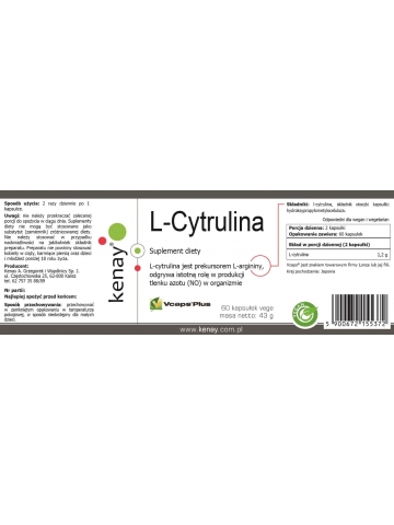 L-Cytrulina (60 kapsułek) - suplement diety
