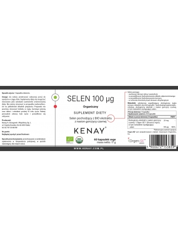 Selen 100 mcg Organiczny (60 kapsułek BIO) - suplement diety