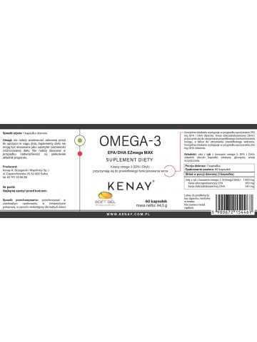 Omega-3 EPA/DHA  EZmega MAX (60 kapsułek) - suplement diety