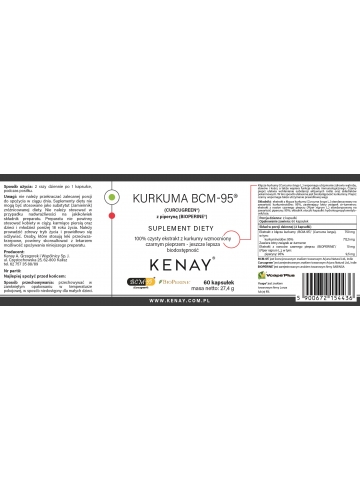 Kurkuma BCM-95® (CURCUGREEN®)  z piperyną (BIOPERINE®) (60 kapsułek) - suplement diety