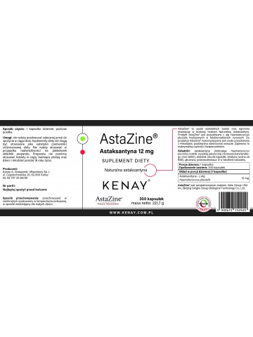 AstaZine® Astaksantyna 12 mg (300 kapsułek) - suplement diety