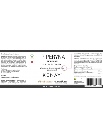 Piperyna (BIOPERINE®) (60 kapsułek) - suplement diety