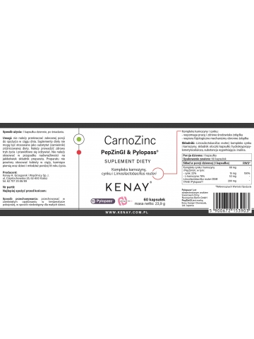 CarnoZinc PepZinGI & Pylopass™ (60 kapsułek) - suplement diety