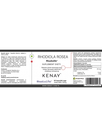 Różeniec górski /Rhodiola rosea/ Rhodiolife® (60 kapsułek) - suplement diety