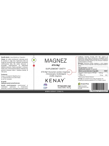 MAGNEZ ATA Mg® (60 kapsułek vege Vcaps®) - suplement diety