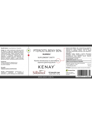 Pterostilbeny 90% SILBINOL® (60 kapsułek) - suplement diety