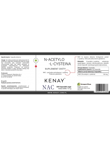 NAC  N-acetylo-L-cysteina 150 mg (300 kapsułek) - suplement diety