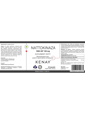 Nattokinaza 100 mg NSK-SD® (60 kapsułek) - suplement diety