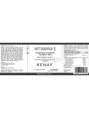 WITAMINA E Tokotrienole i Tokoferole TocoGaia™ Ultra /poprzednia nazwa EVNOL SUPRABIO™/(30 kapsułek) - suplement diety